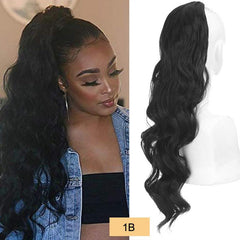 Curly Hair Clip Extension for Women Ribbon Ponytail Accessory