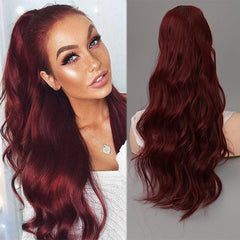 Curly Hair Clip Extension for Women Ribbon Ponytail Accessory