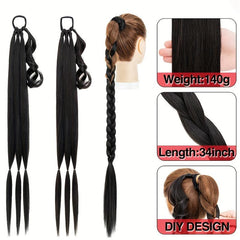 36 Cm Synthetic Ponytail Extensions DIY Box Braids Ponytail Extensions For Women