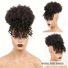 Afro Puff Drawstring Ponytail Extensions With Bangs