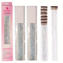 12pcs Pack Hair Tinsel Kit Party Highlight Glitter Tinsel Hair Extension