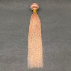 Pink Brazilian Human Hair Weave 10-24 Inch Straight Hair Extensions