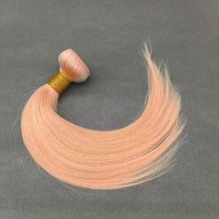 Pink Brazilian Human Hair Weave 10-24 Inch Straight Hair Extensions