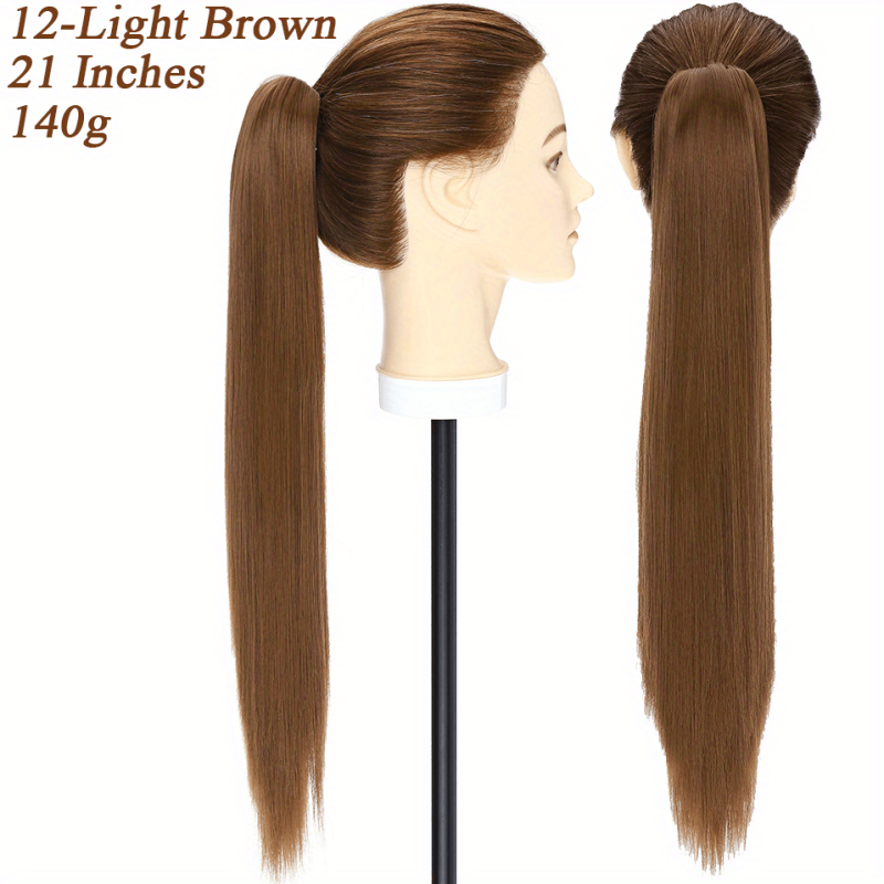 Long Straight Claw Clip Ponytail Hair Extensions for Women Girls