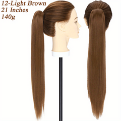 Long Straight Claw Clip Ponytail Hair Extensions for Women Girls