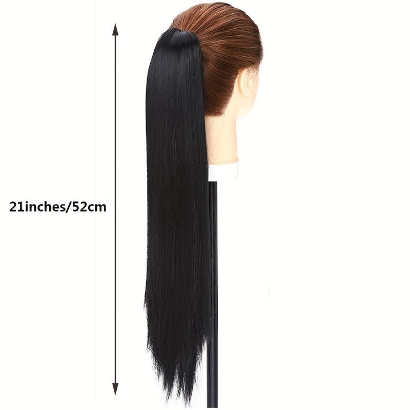 Long Straight Claw Clip Ponytail Hair Extensions for Women Girls