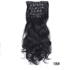 Wavy Curly 6PC Hair Pieces Synthetic Extensions Clip
