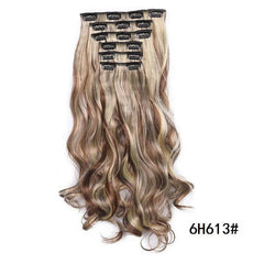 Wavy Curly 6PC Hair Pieces Synthetic Extensions Clip