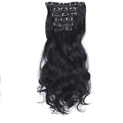 Wavy Curly 6PC Hair Pieces Synthetic Extensions Clip
