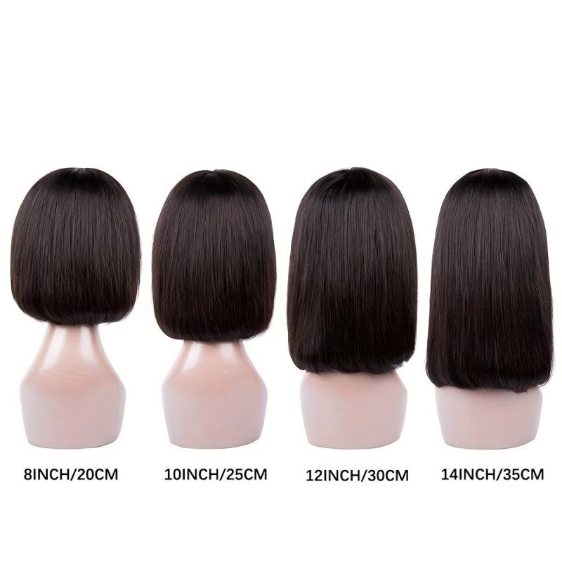 Short Bob Human Hair Wigs With Bangs Brazilian Virgin Straight