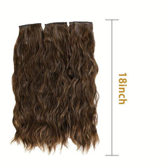 3pcs Water Wave Clip-In Hair Extensions for Women Natural Curly Hair Pieces