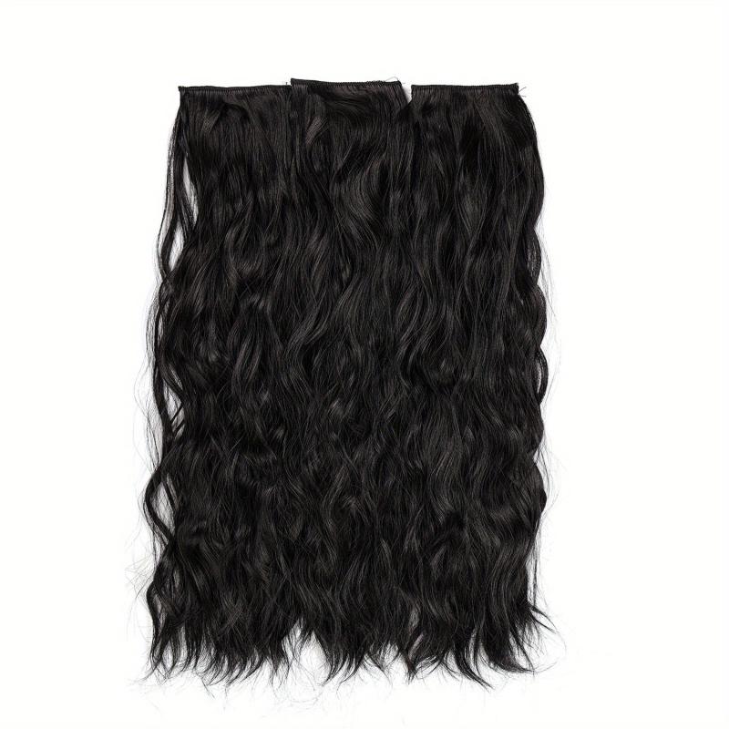 3pcs Water Wave Clip-In Hair Extensions for Women Natural Curly Hair Pieces
