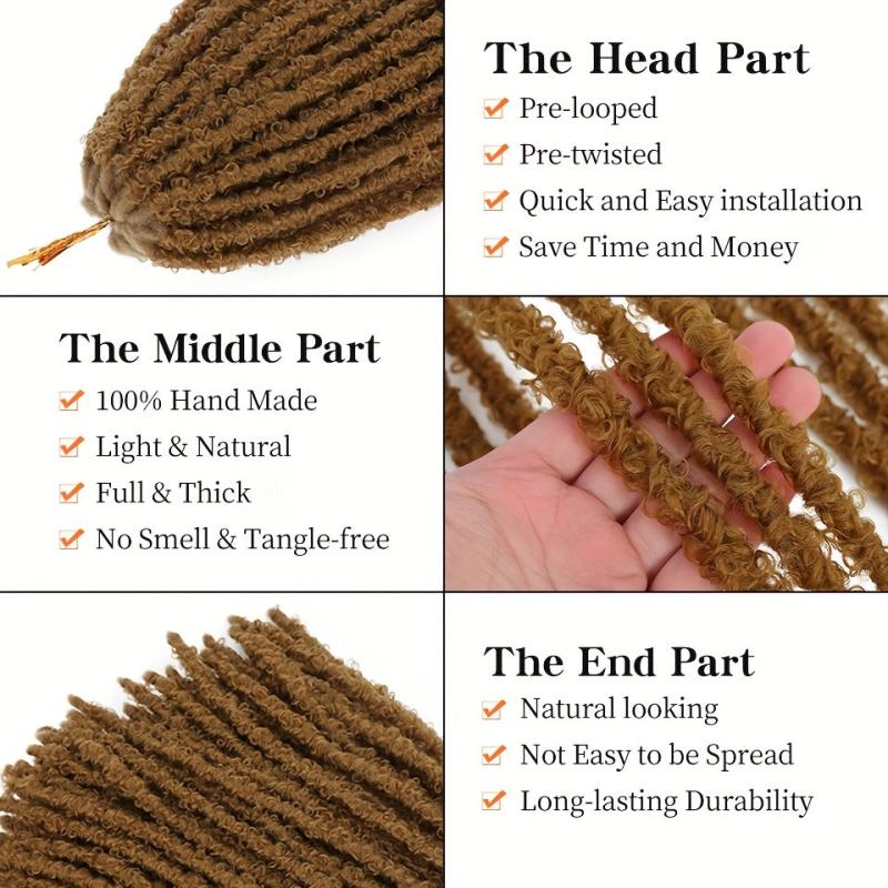 24 Inch Butterfly Locs Crochet Hair Extensions Synthetic For African Women