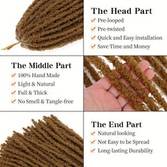 24 Inch Butterfly Locs Crochet Hair Extensions Synthetic For African Women