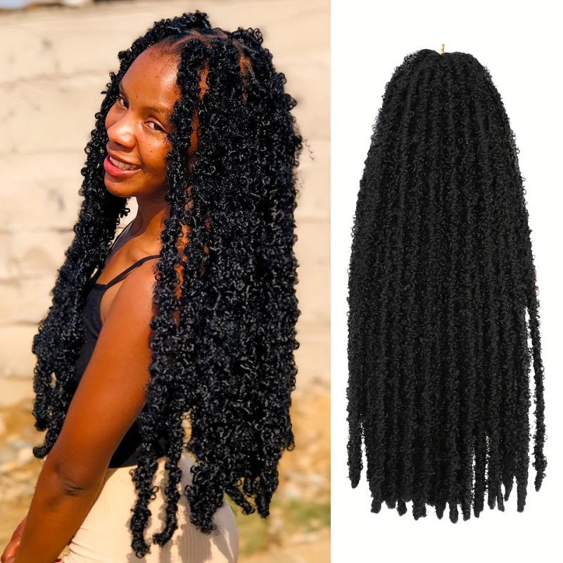24 Inch Butterfly Locs Crochet Hair Extensions Synthetic For African Women