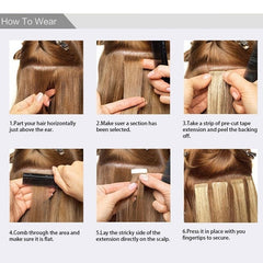 20pcs Straight Tape In Hair Extensions Natural Human Hair 30 48 66 04 Cm