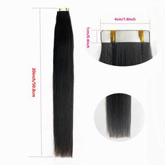 20pcs Straight Tape In Hair Extensions Natural Human Hair 30 48 66 04 Cm