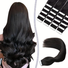 20pcs Straight Tape In Hair Extensions Natural Human Hair 30 48 66 04 Cm