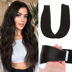 20pcs Straight Tape In Hair Extensions Natural Human Hair 30 48 66 04 Cm