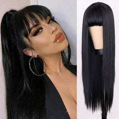 Straight Synthetic Hair Yellow Purple Cosplay Wig For Women Costume