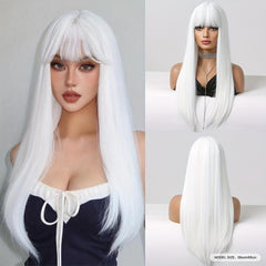 Straight Synthetic Hair Yellow Purple Cosplay Wig For Women Costume