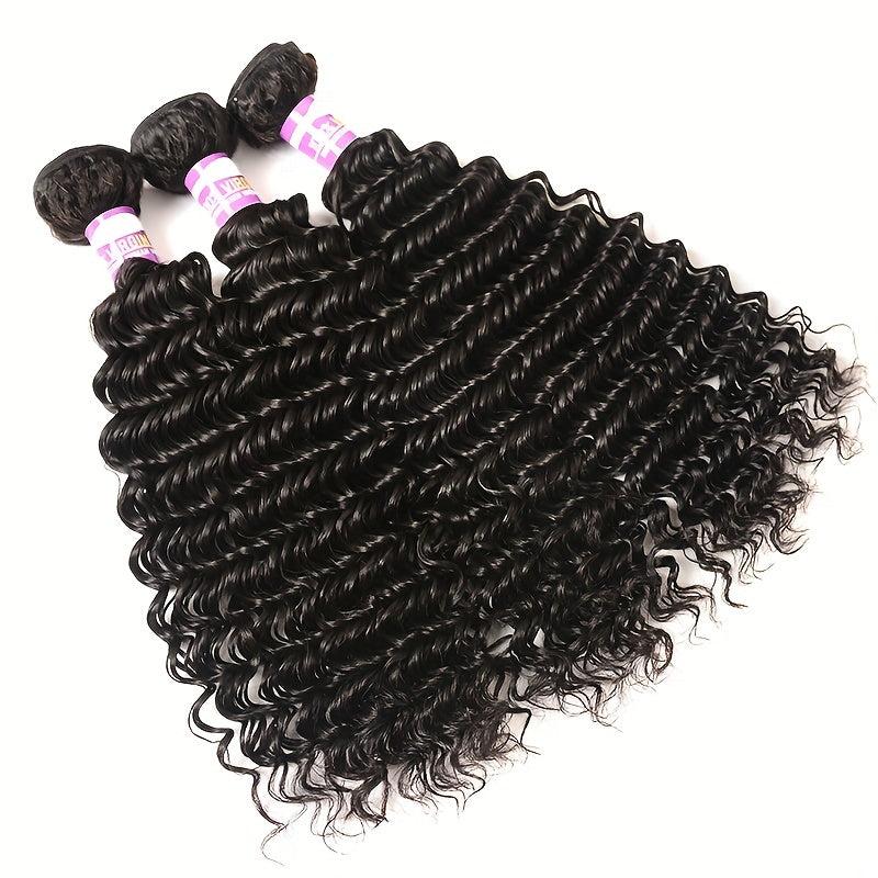Deep Wave Human Hair Bundles 20-32-76 Virgin Hair Weave Extension