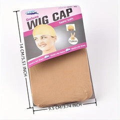2 Pcs Light Brown Stocking Wig Caps Stretchy Nylon One Size Fits Most