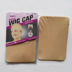 2 Pcs Light Brown Stocking Wig Caps Stretchy Nylon One Size Fits Most