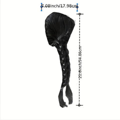 Long Straight Wig With Bangs 2 Ponytails Synthetic Wig For Halloween Cosplay