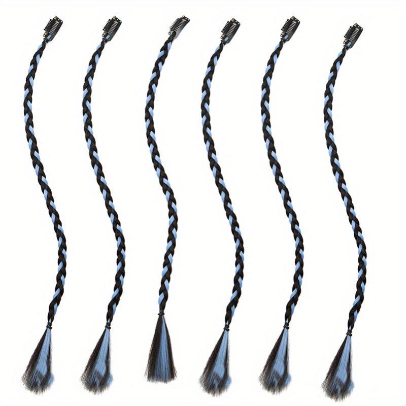 6pcs Box Braids Synthetic Clip In Hair Extensions