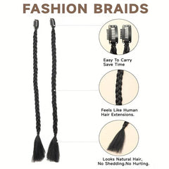 6pcs Box Braids Synthetic Clip In Hair Extensions