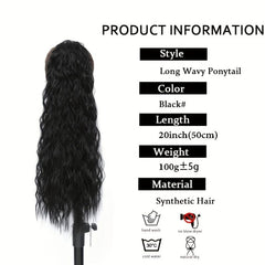 50 8 Cm Long Corn Wavy Ponytail Extensions Wrap Around Hairpiece Women
