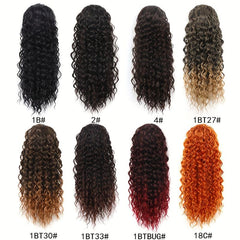 16 Inch Deep Curly Ponytail Extension Synthetic Hair Drawstring Ponytail