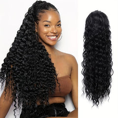 16 Inch Deep Curly Ponytail Extension Synthetic Hair Drawstring Ponytail