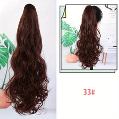 55 88 Cm Synthetic Claw Clip In Curly Wavy Ponytail Extensions