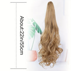 55 88 Cm Synthetic Claw Clip In Curly Wavy Ponytail Extensions
