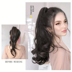 55 88 Cm Synthetic Claw Clip In Curly Wavy Ponytail Extensions