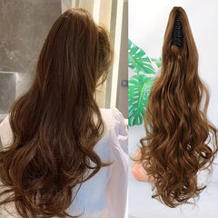 55 88 Cm Synthetic Claw Clip In Curly Wavy Ponytail Extensions
