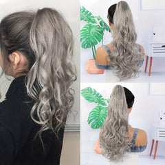55 88 Cm Synthetic Claw Clip In Curly Wavy Ponytail Extensions