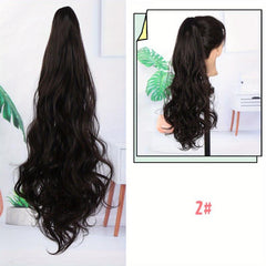 55 88 Cm Synthetic Claw Clip In Curly Wavy Ponytail Extensions