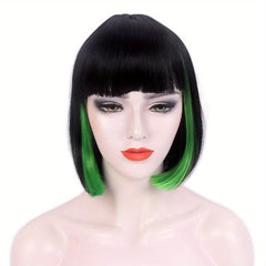 Shorts Bob Hair Wigs With Bangs Synthetic Fiber Cosplay Party Wigs