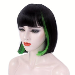 Shorts Bob Hair Wigs With Bangs Synthetic Fiber Cosplay Party Wigs