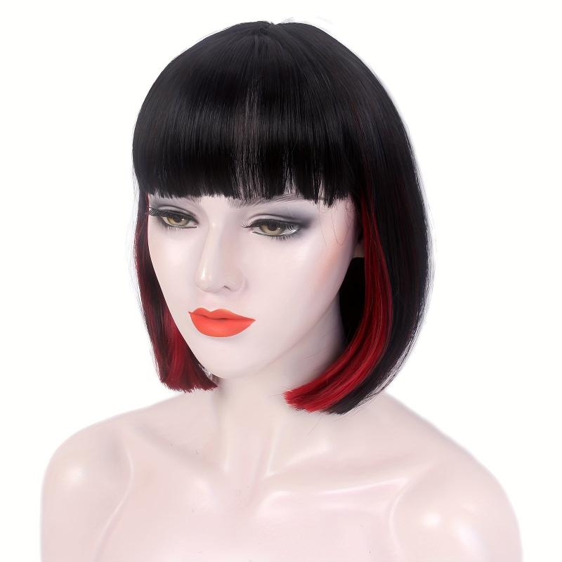 Shorts Bob Hair Wigs With Bangs Synthetic Fiber Cosplay Party Wigs