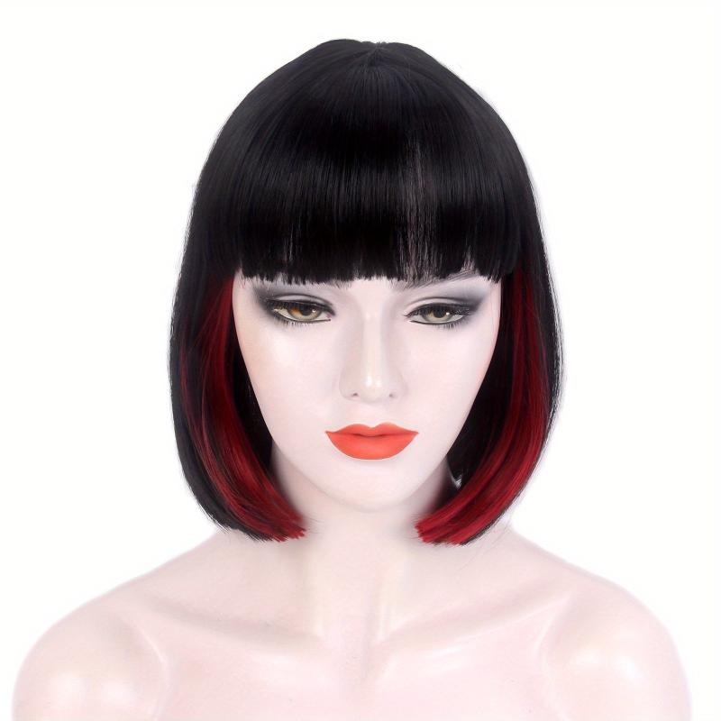 Shorts Bob Hair Wigs With Bangs Synthetic Fiber Cosplay Party Wigs