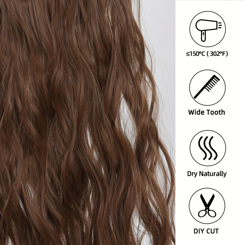 Long Wavy Hair Pieces Synthetic Fishing Line Hair Extensions For Daily Use