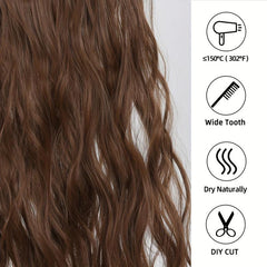 Long Wavy Hair Pieces Synthetic Fishing Line Hair Extensions For Daily Use