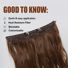 Long Wavy Hair Pieces Synthetic Fishing Line Hair Extensions For Daily Use