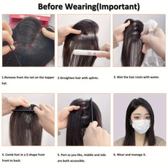 Human Hair Topper for Women - Real Human Hair Thick Hairpiece