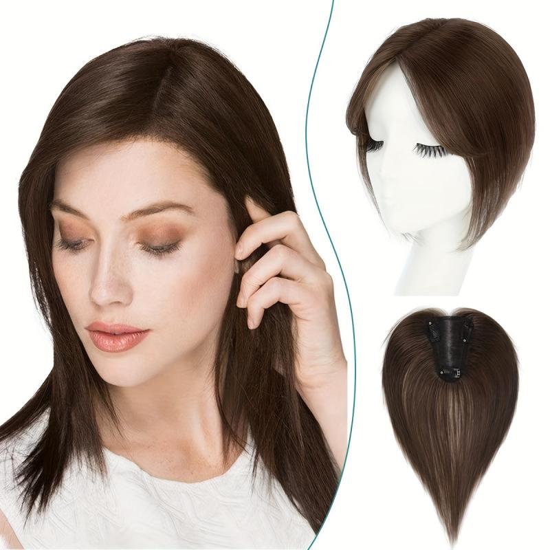 Human Hair Topper for Women - Real Human Hair Thick Hairpiece