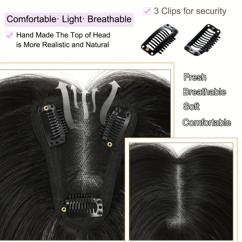 Human Hair Topper for Women - Real Human Hair Thick Hairpiece